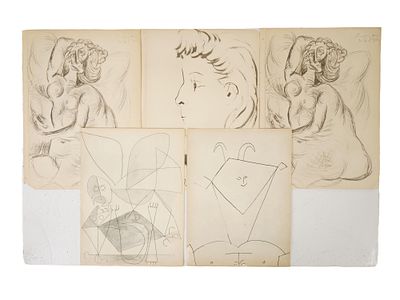 PABLO PICASSO SPANISH 5 LITHOGRAPH PRINTS ROYAN SERIES. Pablo Picasso, Spanish, 1881 to 1973, a 