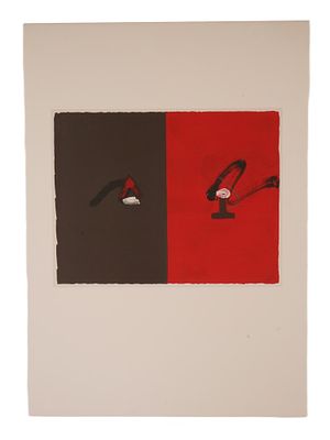 MODERNIST ABSTRACT LITHOGRAPH BY ANTONI TAPIES SIGNED. Antoni Tapies, Catalonian, 1923 to 2012 