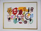 LITHOGRAPH SIGNED JEAN MICHEL BASQUIAT OLYMPICS 1984. A limited edition lithograph Olympics Image - 1
