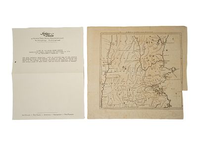ANTIQUE AMERICAN MAP 100 MILES ROUND BOSTON 1775. An antique hand-colored copperplate engraved 