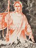 WWII ERA RUSSIAN SOVIET PROPAGANDA POSTER. A WWII era Russian Soviet propaganda poster titled Image - 1