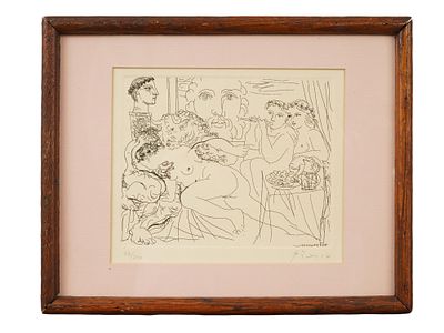 ПОДПИСАННАЯ ГРАВЮРА НА ЖАНРОВУЮ ТЕМУ, ОГРАНИЧЕННЫЙ ВЫПУСК. Винтажная гравюра на жанровую тему 