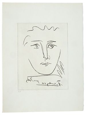 ИСПАНСКАЯ ГРАВЮРА POUR ROBY ПАБЛО ПИКАССО, АВТОРСКИЙ ОТТИСК. Гравюра под названием &laquo;Pour Roby&raquo; 