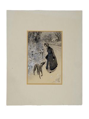 ПРИПИСЫВАЕТСЯ ДЖОНУ МЕНЗИЕСУ, АНТИКВАРНАЯ АКВАРЕЛЬНАЯ КАРТИНА. Антикварная акварельная картина с 