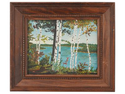 ПЕЙЗАЖ МАСЛОМ ТОМАСА АЛЬБЕРТА СТОУНА. Пейзажная картина маслом на холсте на доске Томаса 