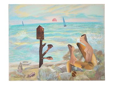 COLLAGE MIXED MEDIA ARTWORK BY KONSTANTIN BOKOV. Konstantin Bokov, Ukrainian, American, born 