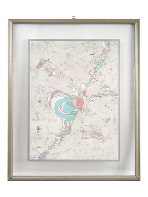 LARGE CONTEMPORARY MIXED MEDIA PAINTING SIGNED HYINK. Mixed media on canvas painting. Abstract 