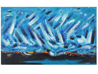 MANNER OF BENJAMIN BUTLER AMERICAN ASTRACT ACRYLIC PAINTING. Acrylic on board painting in the 