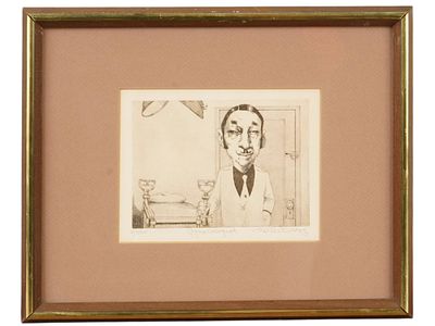 АМЕРИКАНСКАЯ ОФОРТНАЯ АКВАТИНТА ЧАРЛЬЗА БРЭГГА С ОЦЕНКОЙ. Чарльз Брэгг, американец, 1931–2017 