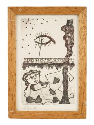 ВИНТАЖНЫЙ АРГЕНТИНСКИЙ ОФОРТ ЛИБЕРО БАДИИ 1971 ГОДА. Винтажный офорт на бумаге работы Либеро 