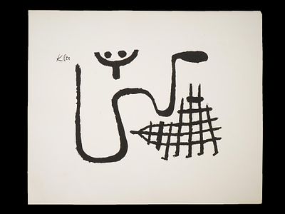 МОДЕРНИСТСКАЯ НЕМЕЦКАЯ ЛИТОГРАФИЯ &laquo;ЗМЕЯ&raquo; ПОСЛЕ ПАУЛЯ КЛЕЕ. Литография на бумаге &laquo;Богиня-змея и 