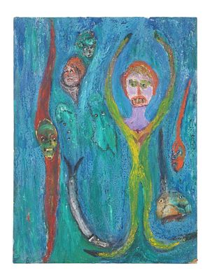 СЮРРЕАЛИСТИЧЕСКАЯ КАРТИНА СЕРЕДИНЫ XX ВЕКА С РАЗЛИЧНЫМИ ФИГУРАМИ. Сюрреалистическая картина 