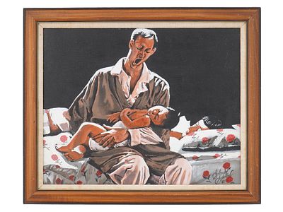 АФРОАМЕРИКАНСКАЯ ЖИВОПИСЬ МАСЛОМ СОЛОМОНА ЭДМОНДА. Винтажная афроамериканская жанровая живопись 