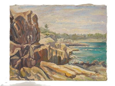 УКРАИНСКИЙ ПЕЙЗАЖ, НАПИСАННЫЙ МАСЛОМ, ПОДПИСАН ДАВИДОМ БУРЛЮКОМ. Картина маслом на холсте 