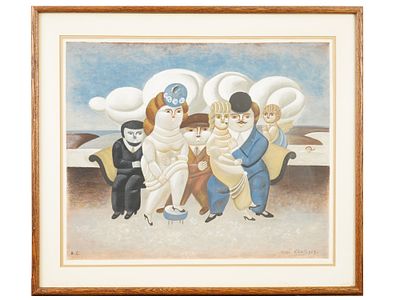 LTD MODERNIST LITHOGRAPH BY YURI KRASNY SIGNED. Yuri Krasny, Ukranian American, 1925 to 2005 