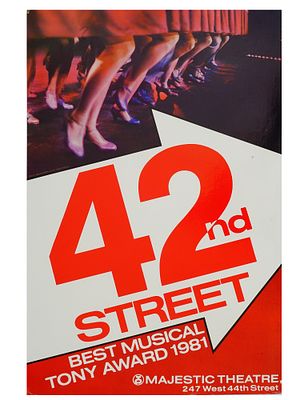 AMERICAN 42ND STREET MAJESTIC THEATER LOBBY CARD 1981. A vintage American 42nd Street Majestic 