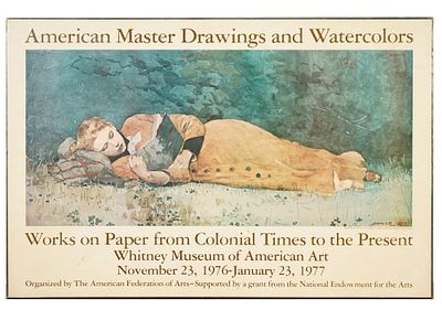 VTG POSTER 1976 EXHIBITION WHITNEY MUSEUM AMERICAN ART. A vintage offset poster produced for the 