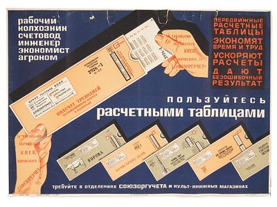 VINTAGE RUSSIAN SOVIET PROPAGANDA POSTER 1935. A vintage original Russian Soviet lithograph 