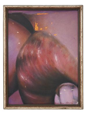 OIL PAINTING ON CANVAS SIGNED. An oil on canvas over board painting, abstract composition. 