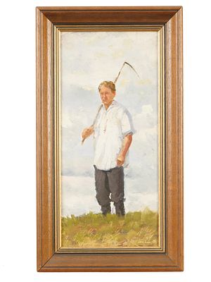 VINTAGE RUSSIAN SOVIET PAINTING BY D Z DVOSKIN 1955. A vintage mid 20th century Russian Soviet 