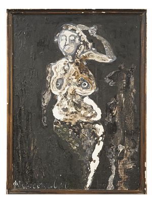 SIGNED F VOLOSENKOV RUSSIAN SOVIET OIL PAINTING 1980. A vintage Russian Soviet oil on board 