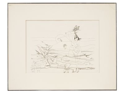 MODERN ABSTRACT LITHOGRAPH SIGNED LEROY MARKE 2013. A modern lithograph on paper, depicting an 