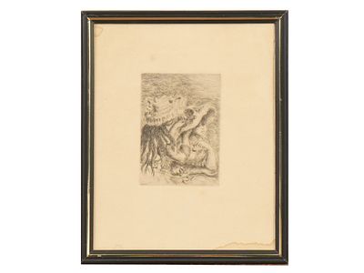 PIERRE AUGUSTE RENOIR FRENCH ETCHING THE PINNED HAT. Pierre-Auguste Renoir, French, 1841 to 1919 