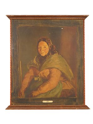 AMERICAN OFFSET PRINT REALIST PORTRAIT BY ROBERT HENRI. An American offset print on board 