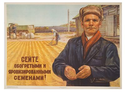 Советский агитационный плакат сельскохозяйственной тематики 1955 года. Советский агитационный 