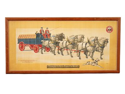 ЛИТОГРАФИЯ РЕКЛАМЫ &laquo;WILBURS STOCK TONIC&raquo; 1900-Х ГОДОВ В РАМЕ. Цветной литографический плакат 