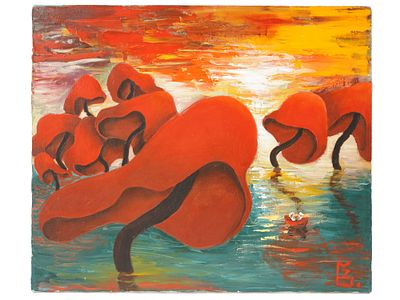 СОВРЕМЕННАЯ КАРТИНА МАСЛОМ, ПОДПИСАННАЯ ХУДОЖНИКОМ. Современная картина маслом на холсте 