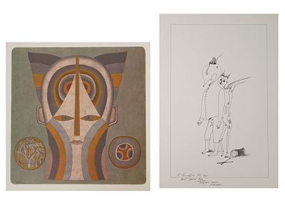 MICHEL CHEMIAKIN RUSSIAN LITHOGRAPH AND BOOKLET. Michel Chemiakin, Russian, born 1943 