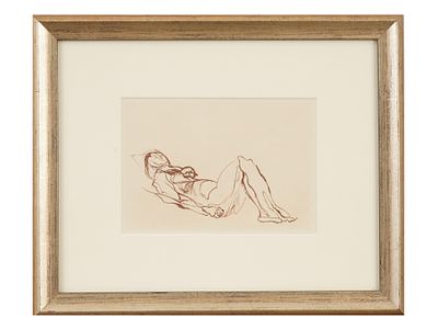 JACQUES VILLON FRENCH ETCHING LAUS VENERIS NUDE FEMALE. Jacques Villon, French, 1875 to 1963, an 