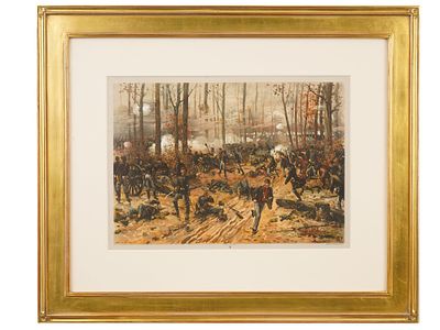 TURE DE THULSTRUP BATTLE OF SHILOH CHROMOLITHOGRAPH 1888. An original antique chromolithograph 