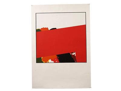 LTD CONTEMPORARY ABSTRACT COLOR LITHOGRAPH SIGNED. A limited edition color lithograph on paper 