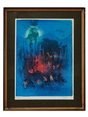 VIETNAMESE FRENCH LITHOGRAPH BY LE BA DANG HOI SIGNED. Le Ba Dang, or Lebadang, as well as Hoi 