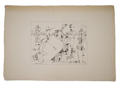 MIHAIL CHEMIAKIN RUSSIAN SURREALIST LITHOGRAPH 1974. Mihail Chemiakin, Russian, born 1943 