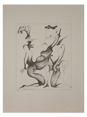 LTD RUSSIAN LITHOGRAPH BY MIHAIL CHEMIAKIN SIGNED. Mihail Chemiakin, Russian Soviet era, born 