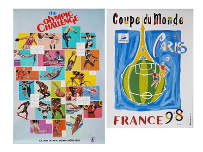 FOUR VINTAGE AMERICAN AND FRENCH POSTERS 1980S 1990S. A lot of four vintage American and French 