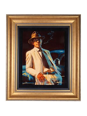AMERICAN CALDOGRAPH OF LEONARD COHEN, NIGHT ANGEL. Fabian Perez, American Argentinian born in 