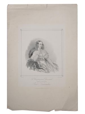 RUSSIAN PRINCESS OLGA NIKOLAEVNA LITHO WOLDEMAR HAU. Woldemar Hau, German, 1816 to 1895 