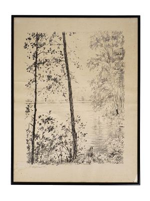 VINTAGE RUSSIAN LITHOGRAPH BY GEORGII VEREISKII. Georgii Vereiskii, Russian, 1886 to 1962 
