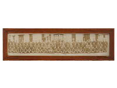 WWI ERA PANORAMIC MILITARY PHOTO BY P. FIGARY. A World War I period panoramic unit photograph 