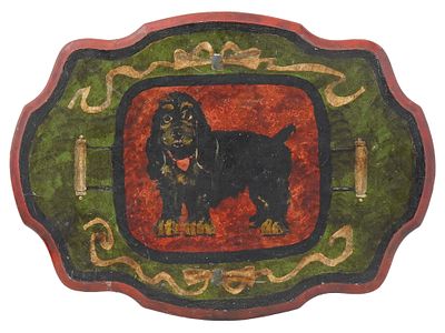 JAMES HANSEN AMERICAN DOG PORTRAIT OIL PAINTING. Attributed to James Hansen, American, 1951 52 