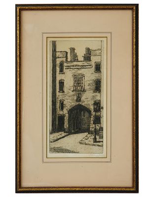 VINTAGE AMERICAN ETCHING ON PAPER BY MARY LEE. A vintage American etching on paper by Mary Lee. 