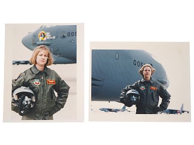 VINTAGE AMERICAN PHOTOS KELLY FLINN B 52 PILOT 1997. Two vintage American photos depicting Kelly 