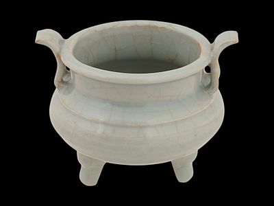 КИТАЙСКАЯ КУРИЛЬНИЦА-ТРИПОД ИЗ КЕРАМИКИ ЛУНЦЮАНЬ С ЦЕЛАДОНОВОЙ ГЛАЗУРЬЮ. Китайская 