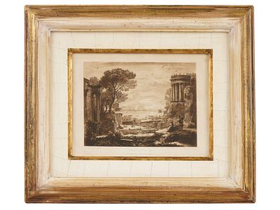 ПОСЛЕ КЛОДА ЛОРРЕНА &laquo;КРАСОТЫ КЛОДА&raquo; ОФОРТ 1825 ГОДА. По мотивам Клода Лоррена, французского 