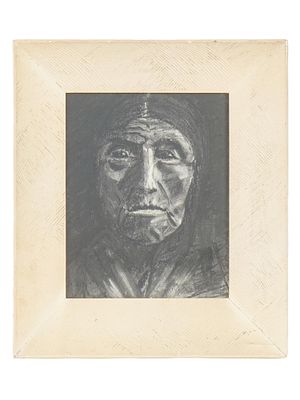 АМЕРИКАНСКИЙ РИСУНОК УГЛЕМ ПОДПИСАННЫЙ ДЖЕКОМ ТАЙЛЕРОМ. Американский рисунок углем на бумаге 