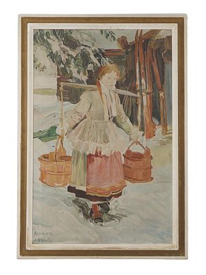 КАРТИНА МАСЛОМ НА ХОЛСТЕ А. БЛАНКА ПОСЛЕ А. Л. ЦОРНА. Картина маслом на холсте А. Бланка по 